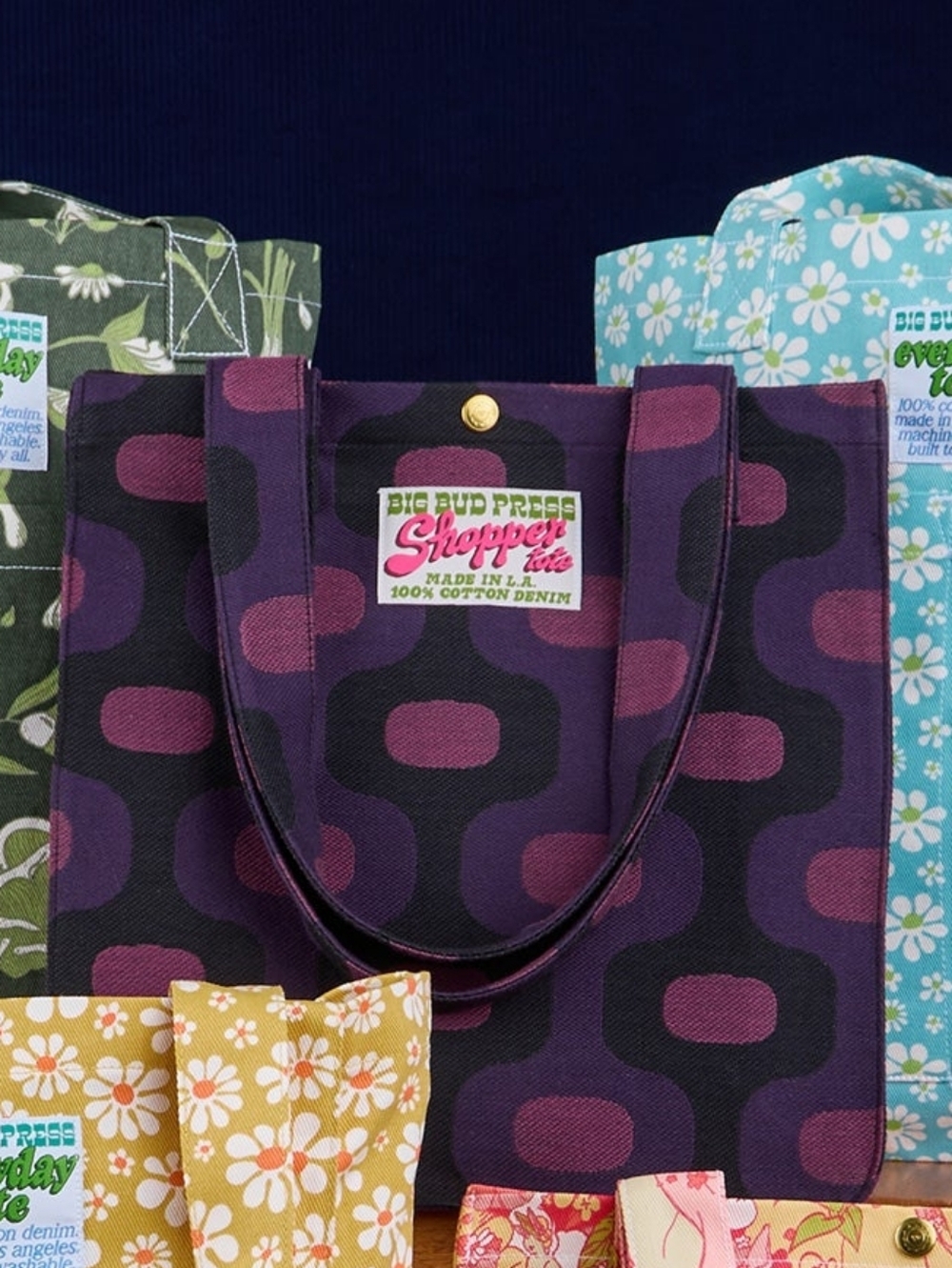 ISO- Big Bud Press Purple Tile Shopper Tote Bag